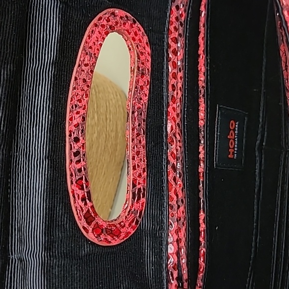 HOBO Clutch Purse Red and Black Alligator - Picture 2 of 3